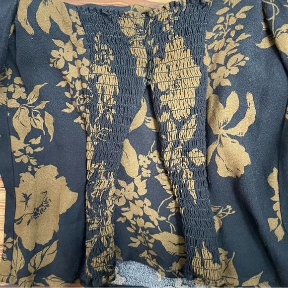 Reformation Blue and Brown Long Sleeve Floral Top - Picture 8 of 14